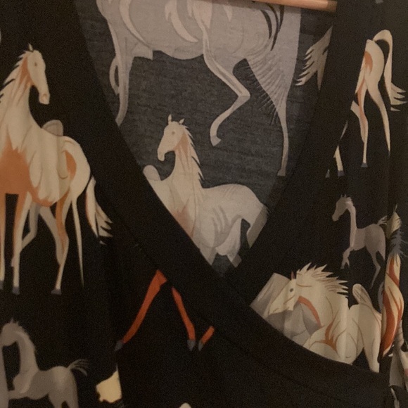 Faux Wrap Dress Horse Print - Picture 2 of 9